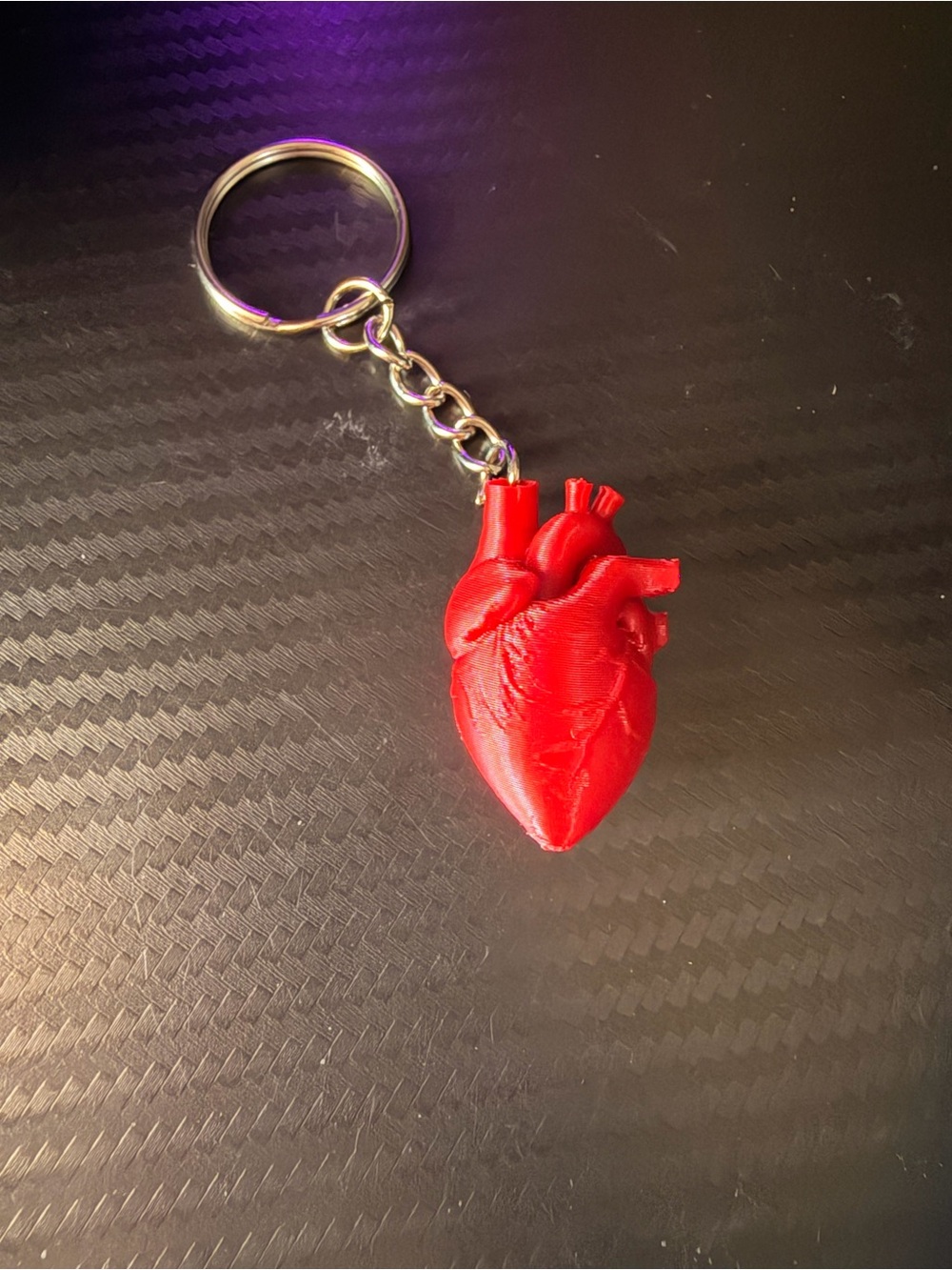 2 Anatomical Heart Keychain - Red